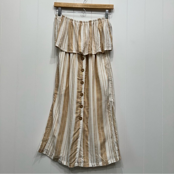 L*Space Day Dreamer Strapless Midi Dress in Sunsational Stripe Boho Beach XS - Picture 7 of 16